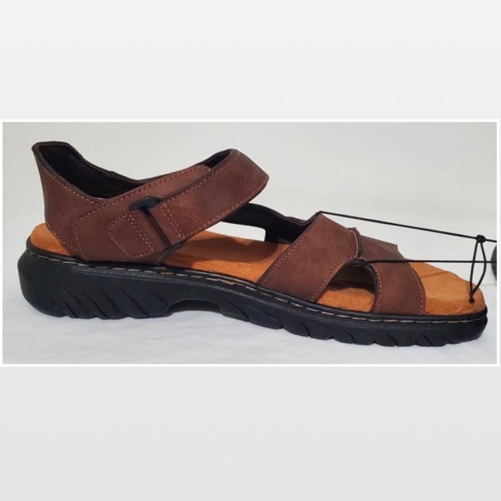 New Men Brown Fisherman Sandals Hiking Shoes Dr. Scholls Size 9 - Picture 7 of 16